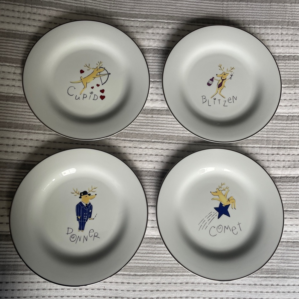 Pottery Barn Reindeer Plate Set